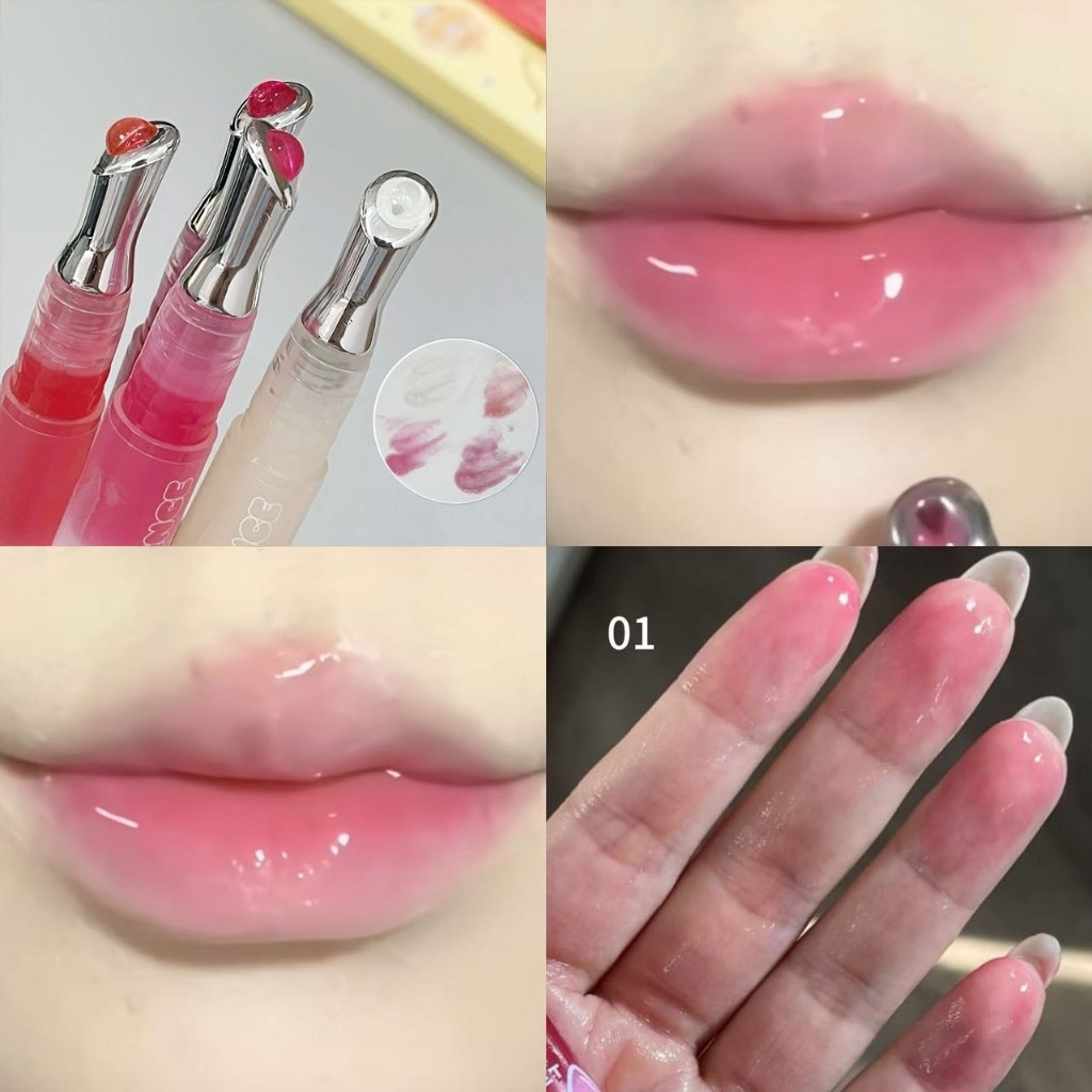 Pinkyfocus Fruit Honey Translucent Lip Essence Madu Pelembab Bibir Warna Transparan Lip Gloss Pelemb