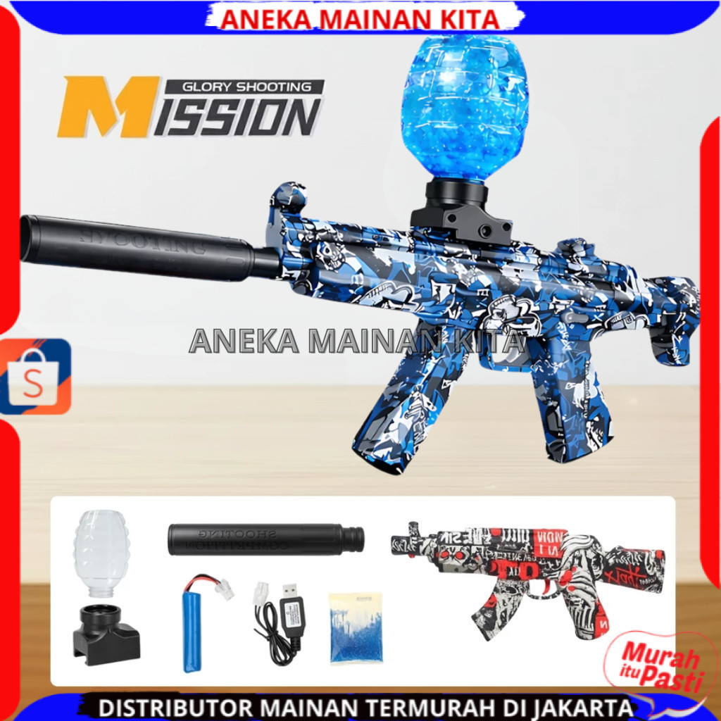 M416 Electric Gel Blaster Mainan Tembakan Otomatis 7.4V + Charger USB + Peluru Gel