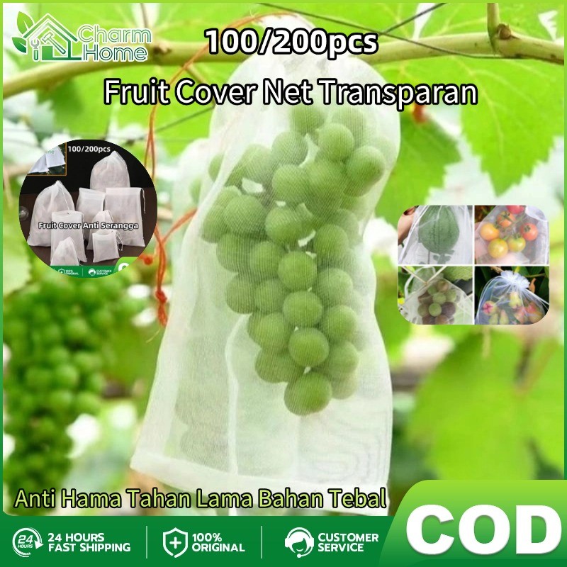 100PCS Fruit Cover/Pembungkus Buah/Fruit Cover Anti Serangga/Fruit cover net jaring transparan pembu