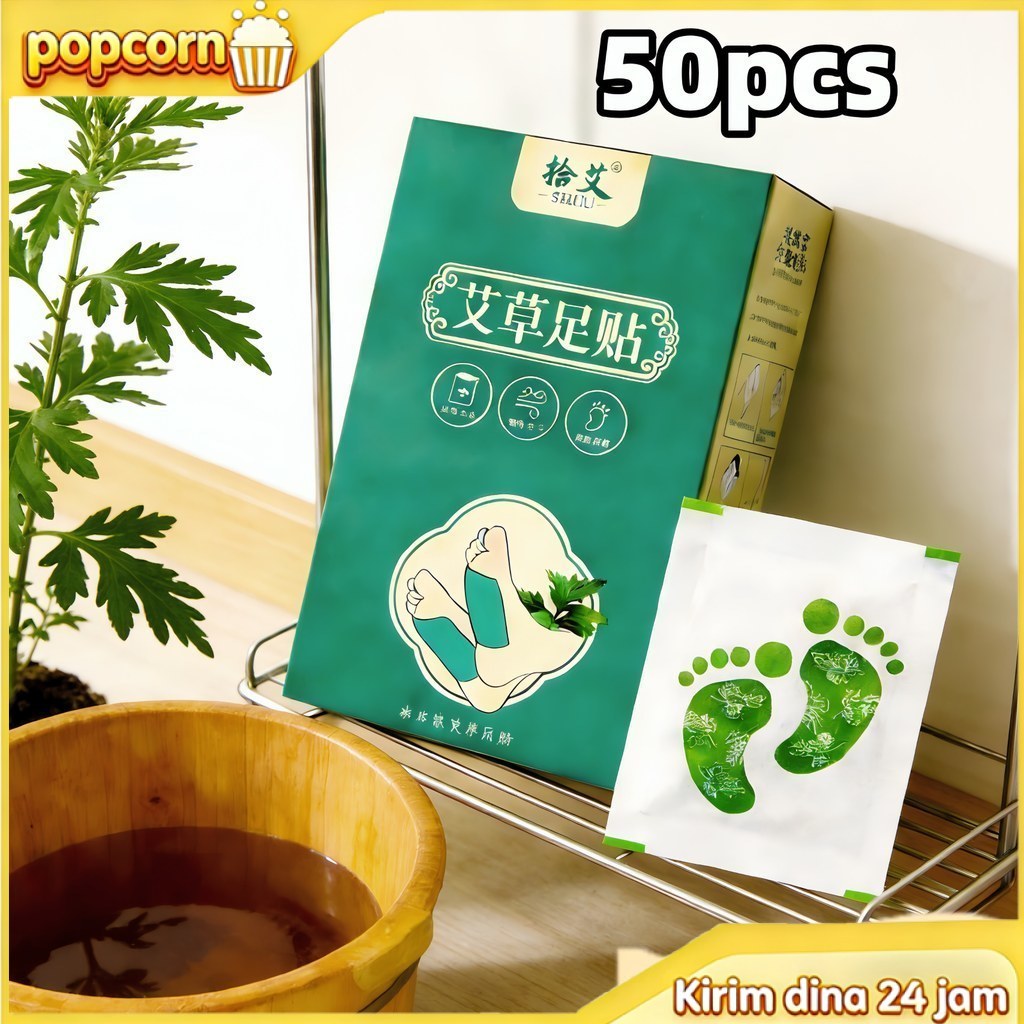 Patch Detox Kaki 50pcs Detox Foot Patch Koyo Kaki Dehumidifikasi Koyo Kaki Wormwood Slimming Relief 