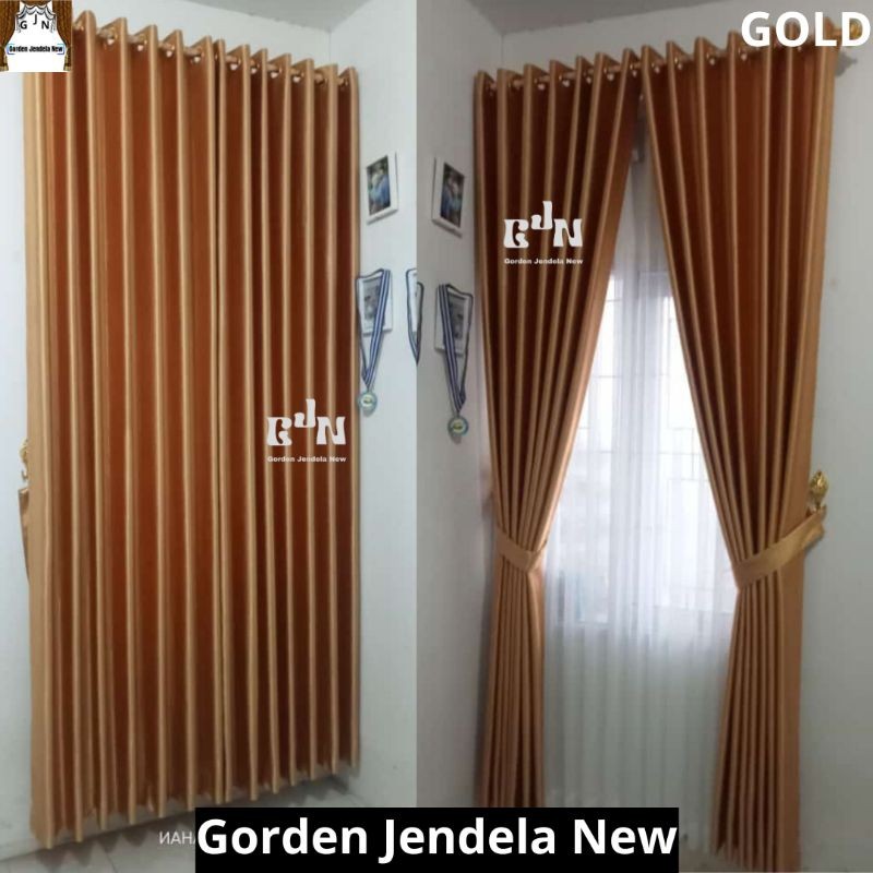 GORDEN POLOS BLACKOUT Warna Gold Gorden Pintu Gorden Jendela Gorden tebal Gorden Aestetic