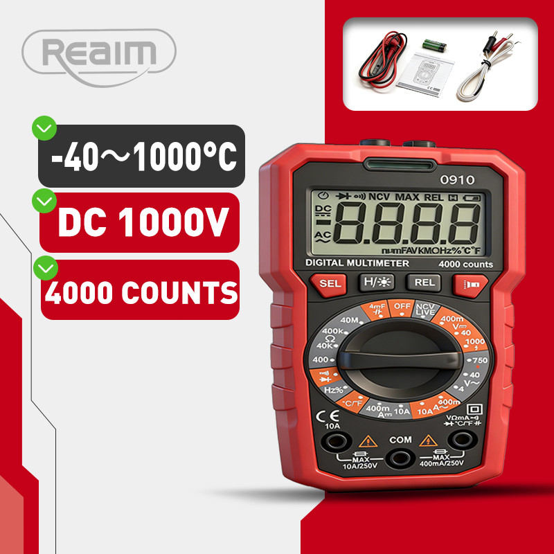 REAIM Multitester Digital Otomatis 4000 COUNTS Avometer Digital Dapat Mengukur Suhu