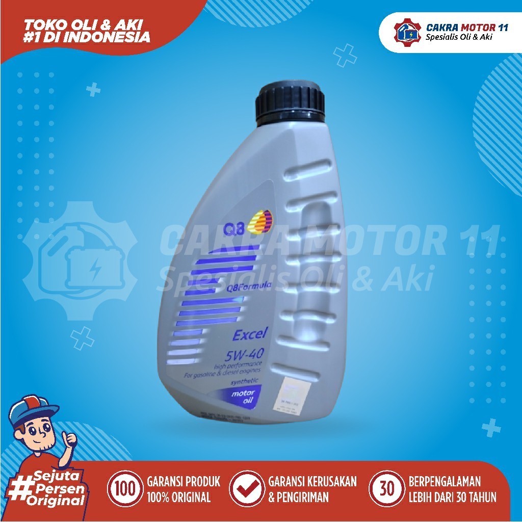 Q8 Excel Diesel 5w40 1lt Oli Bensin Diesel