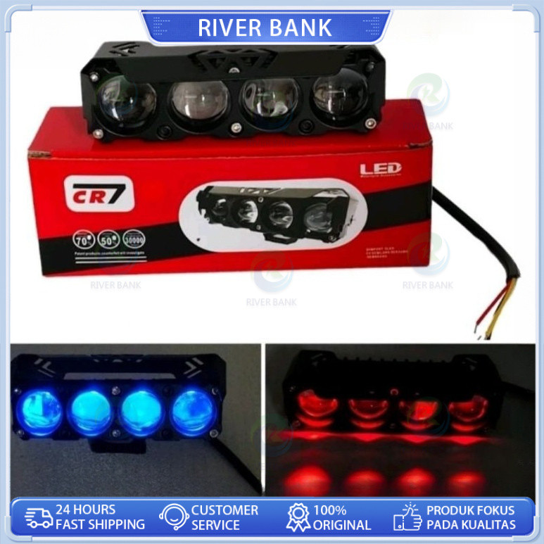 Lampu Tembak 4 Mata CR7 Plus Devil NEW Alumunium Waterproof Premium