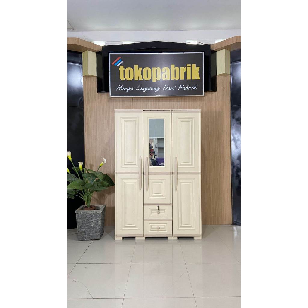 OLYMPLAST OTC 3PL Modern - Lemari Plastik Olymplast OTC 3 Pintu Bahan Plastik