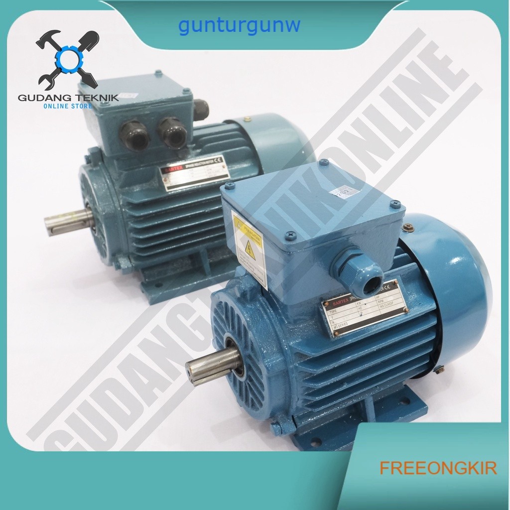 Dinamo Motor Penggerak 1 Hp 2P 3Ph 3000Rpm BARTEX - Dinamo Elektro Motor BARTEX 1Hp 4P 3 Phase 1500R