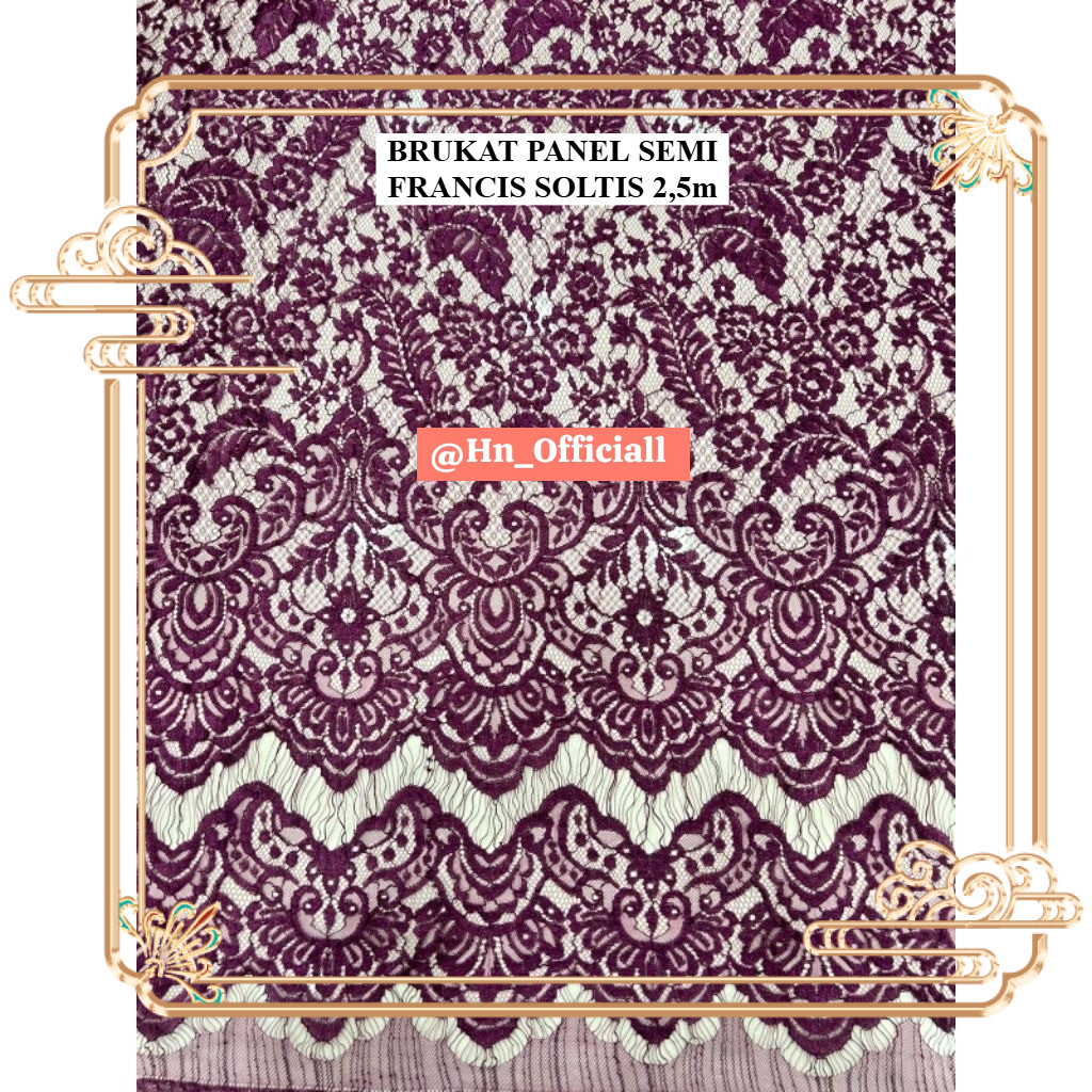 Bahan Kebaya Brokat Semi Prancis Metalik/ Lace Panel Semi Francis Metalic/ Semi France Lace/Kain Bru