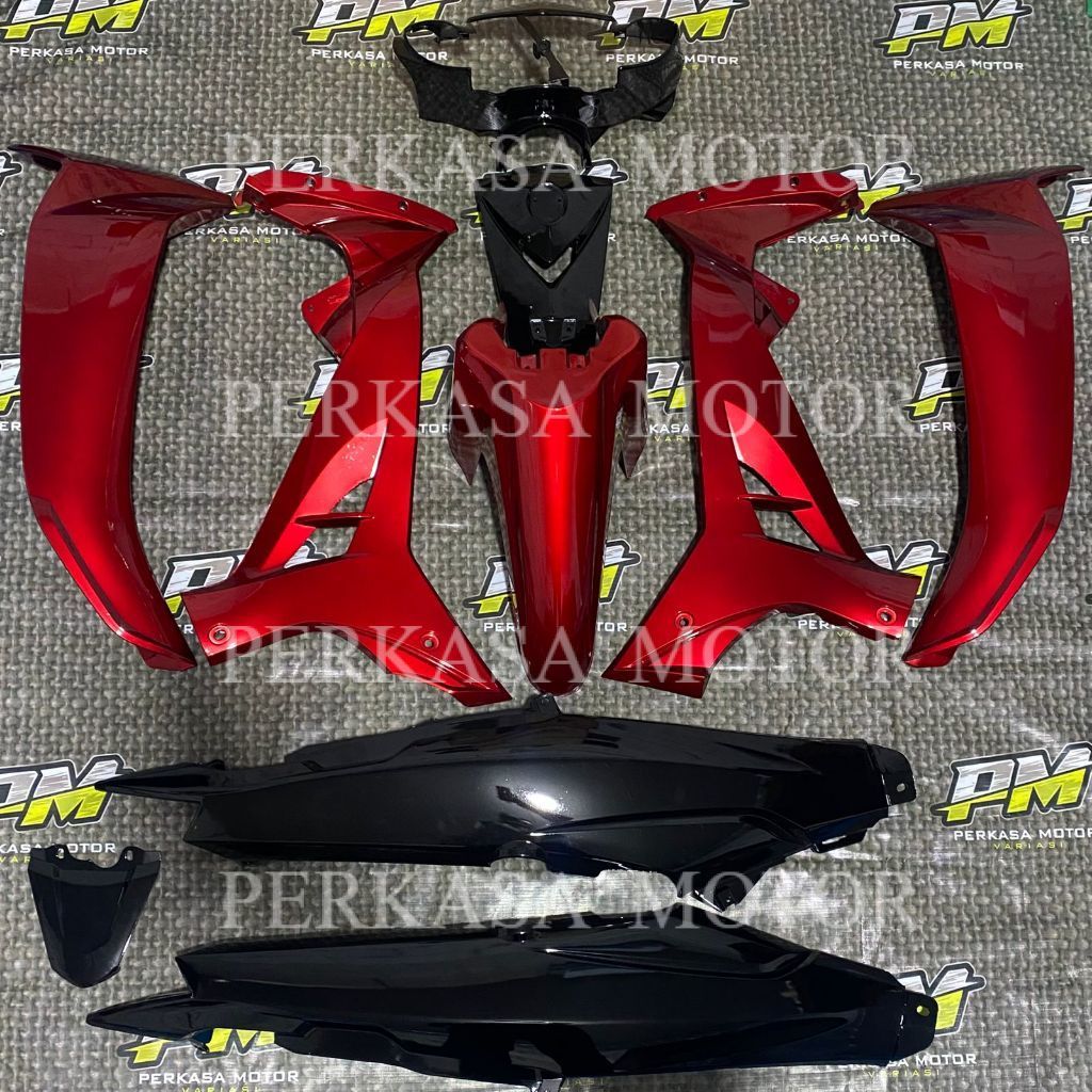 YAMAHA VEGA R NEW COVER FULL BODY SET HALUS VEGA R NEW MERAH MAROON HITAM