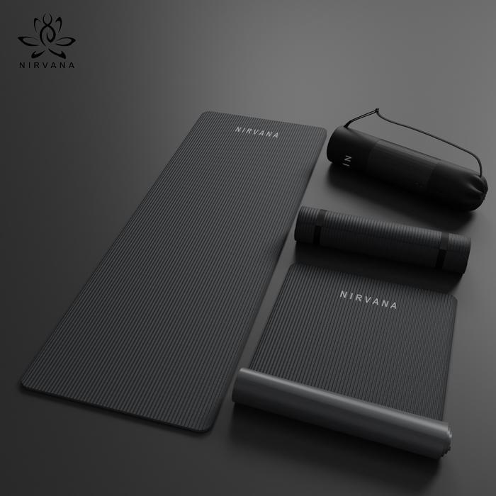 Nirvana Yoga Mat Play Mat 10mm Matras Olahraga - BLACK