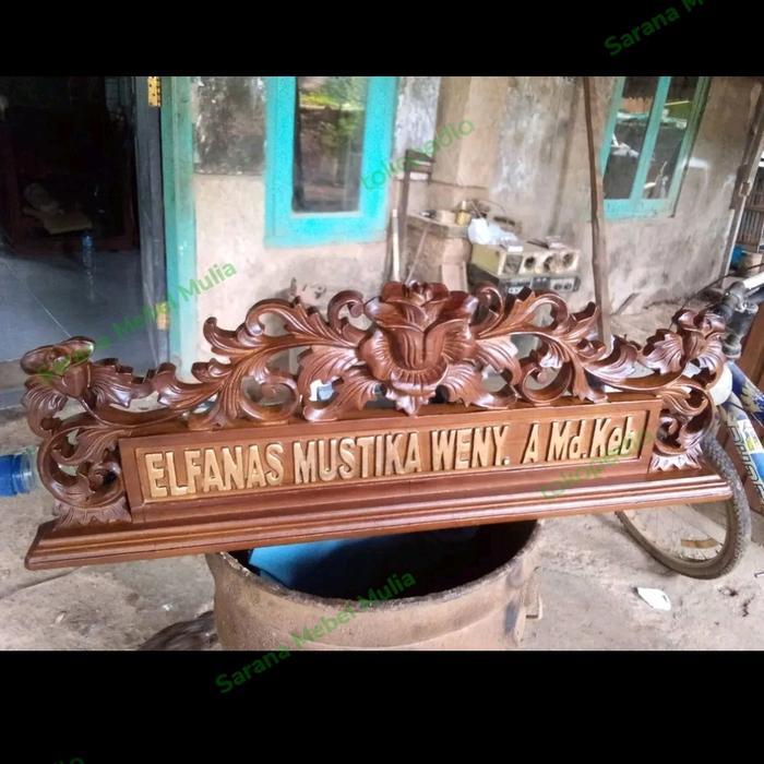 papan nama meja jati ukir papan nama kayu jati
