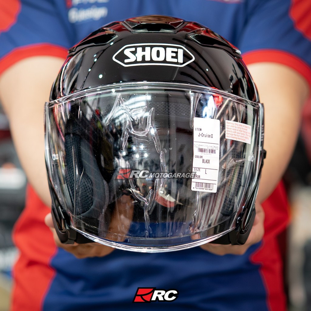 Helm Motor Half Face -  Shoei J Cruise 2 Black Gloss Original