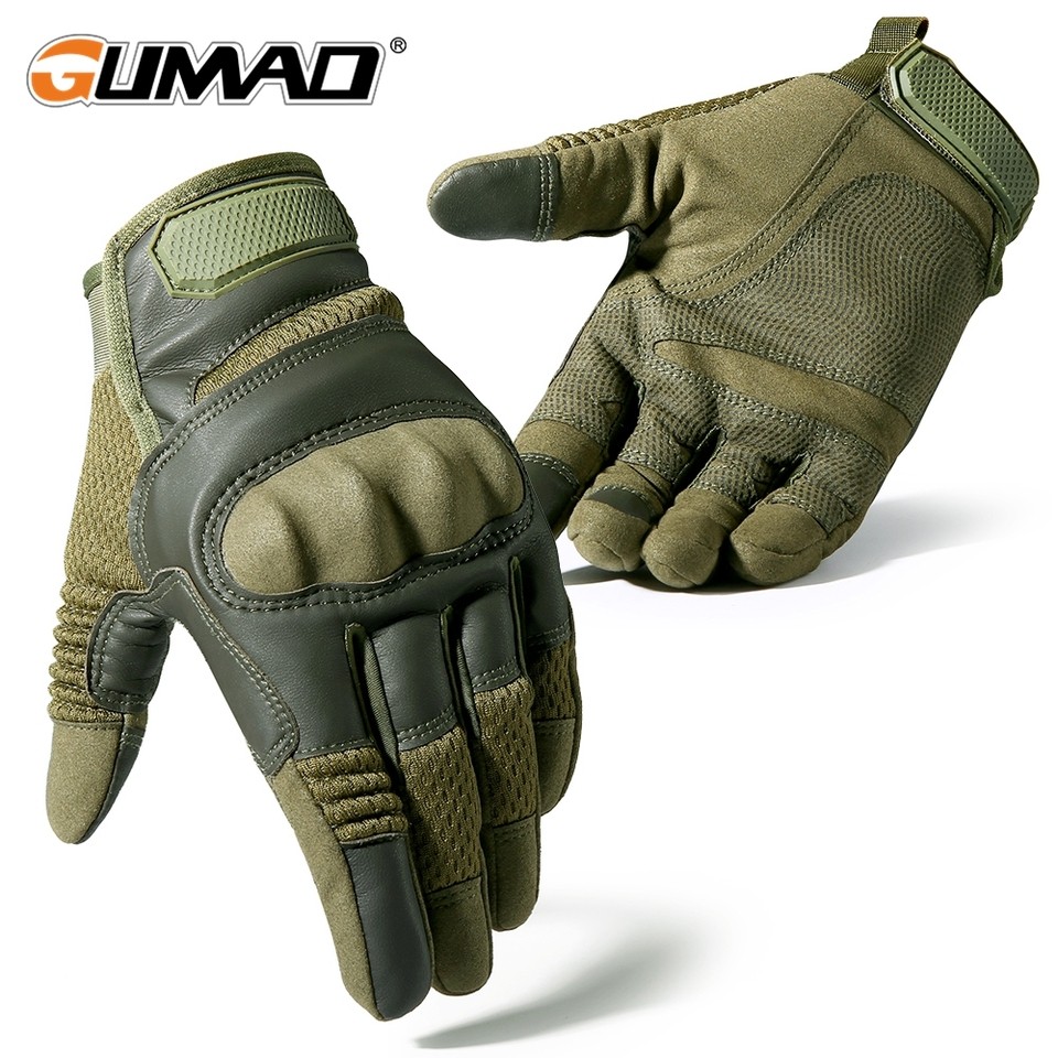 PU Leather Tactical Gloves Touch Screen Hard Shell Full Finger Outdoor Hunting Hiking Combat Airsoft