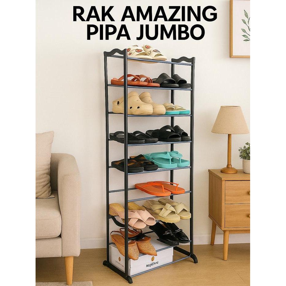 (PIPA BESAR) Rak Amazing Shoes Non Cover 10 Susun Tempat Penyimpanan Rak Sepatu Jilbab hijab kerudun