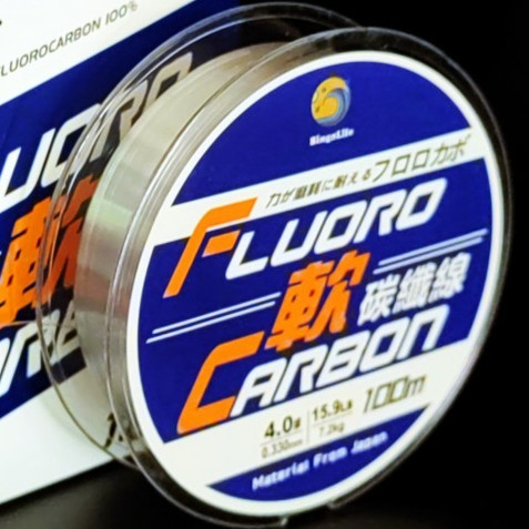 Bingolife Senar Pancing Fluorocarbon Sensitif 100m Jernih Ukuran 0.6#-8# Maksimal 14.4kg Responsif u
