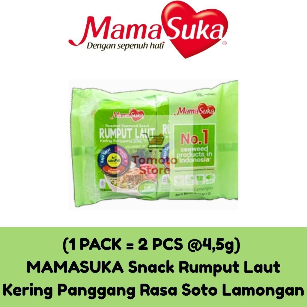 [ TOMOTOSTORE ] MAMASUKA Snack Rumput Laut Kering Panggang Roasted Bon Nori Seaweed - Soto Lamongan 