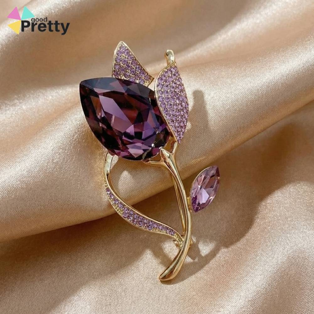 COD Bros Premium Bunga Kristal Batu Mulia Bros Baju Mewah Elegan Wanita Party Dress Penghias Blazer 