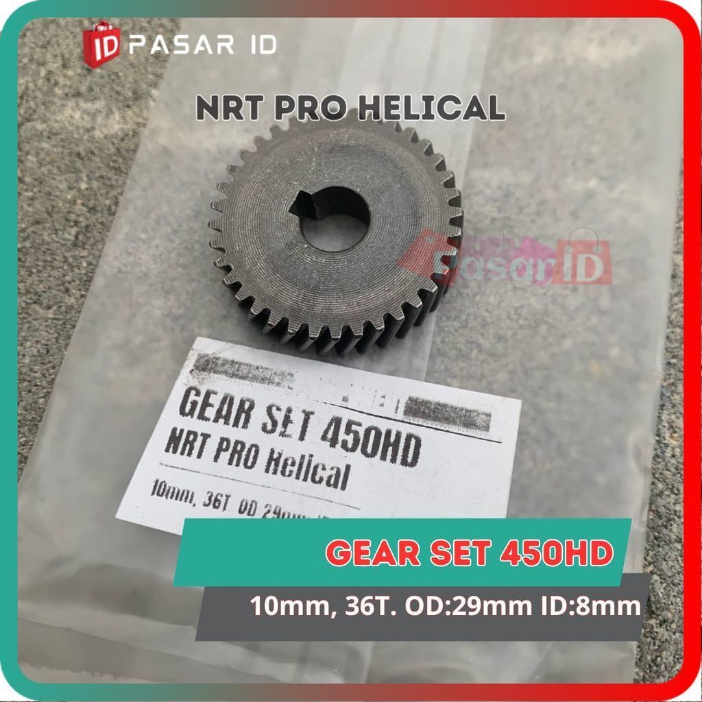 Gear Helical Gigi Nanas Mesin Bor 10mm NRT PRO 450HD Spare Part Suku Cadang Presisi 36T - PasarID