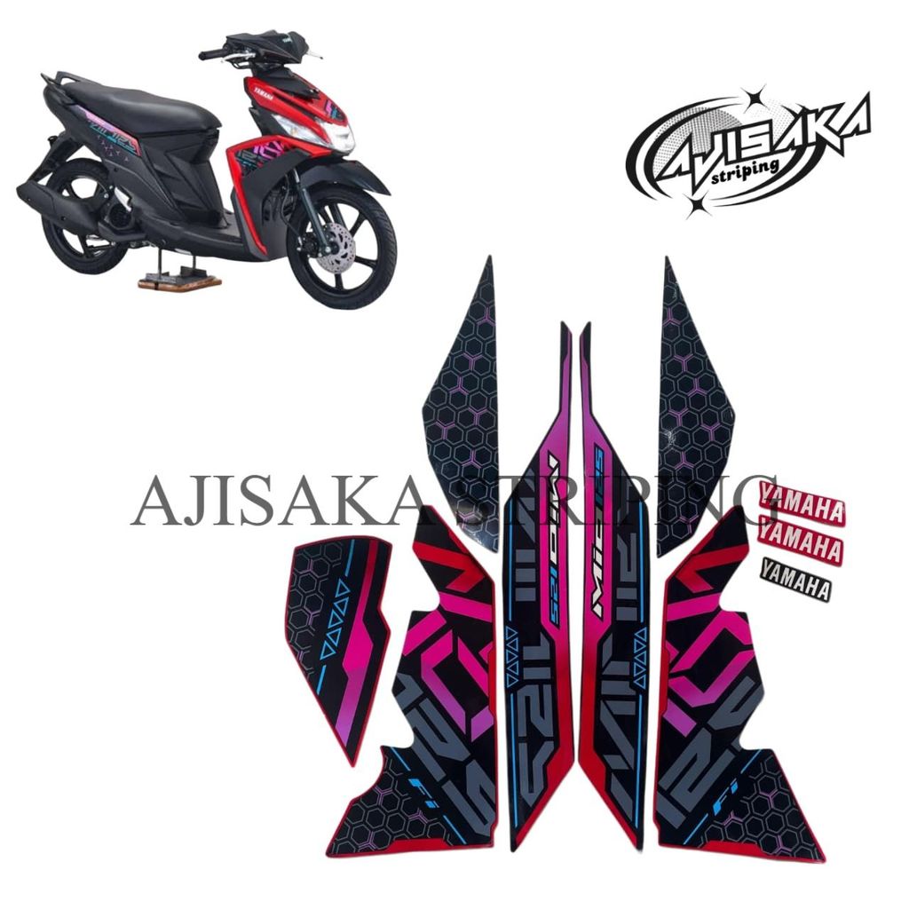 STIKER STRIPING MOTOR MIO M3 2025 MERAH original standar