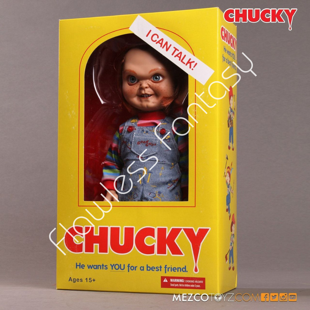 Mezco Toys I Can Talk Sneering Chucky He Wants You For A Best Friend Horror Doll Boneka Chucky Origi