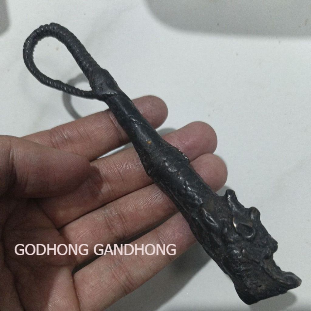 hiasan cemeti naga lama perunggu 18cm LSM1