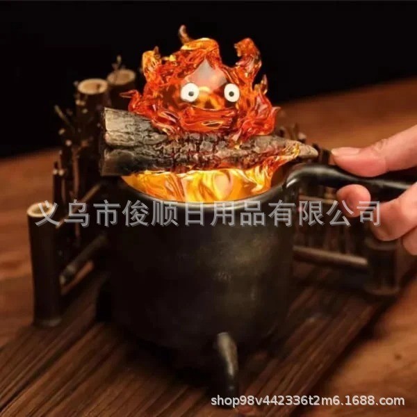 Cross-Border Independent Station Bestseller Calcifer Night Light Desktop Night Lamp Resin Material H