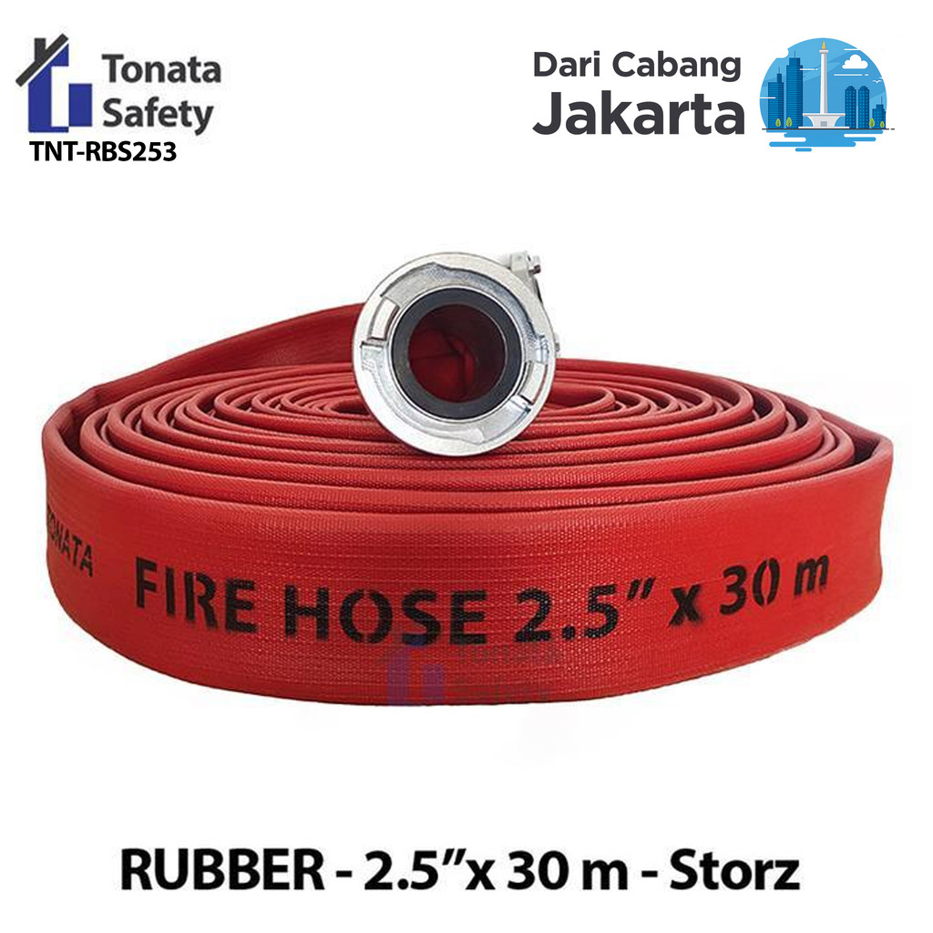 Fire Hose Rubber Storz Tonata 2.5" x 30 m / Selang Pemadam Kebakaran 30 Meter / Selang Fire Hose Rub