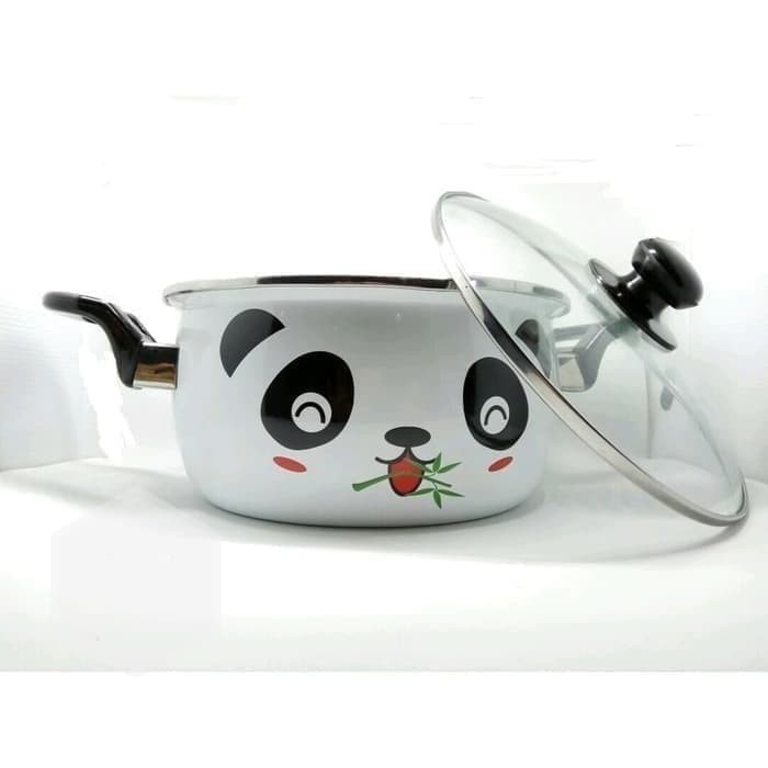 MASPION Panci enamel Hello Panda Ukuran 22 cm HELLOPANDA22 Panci Set