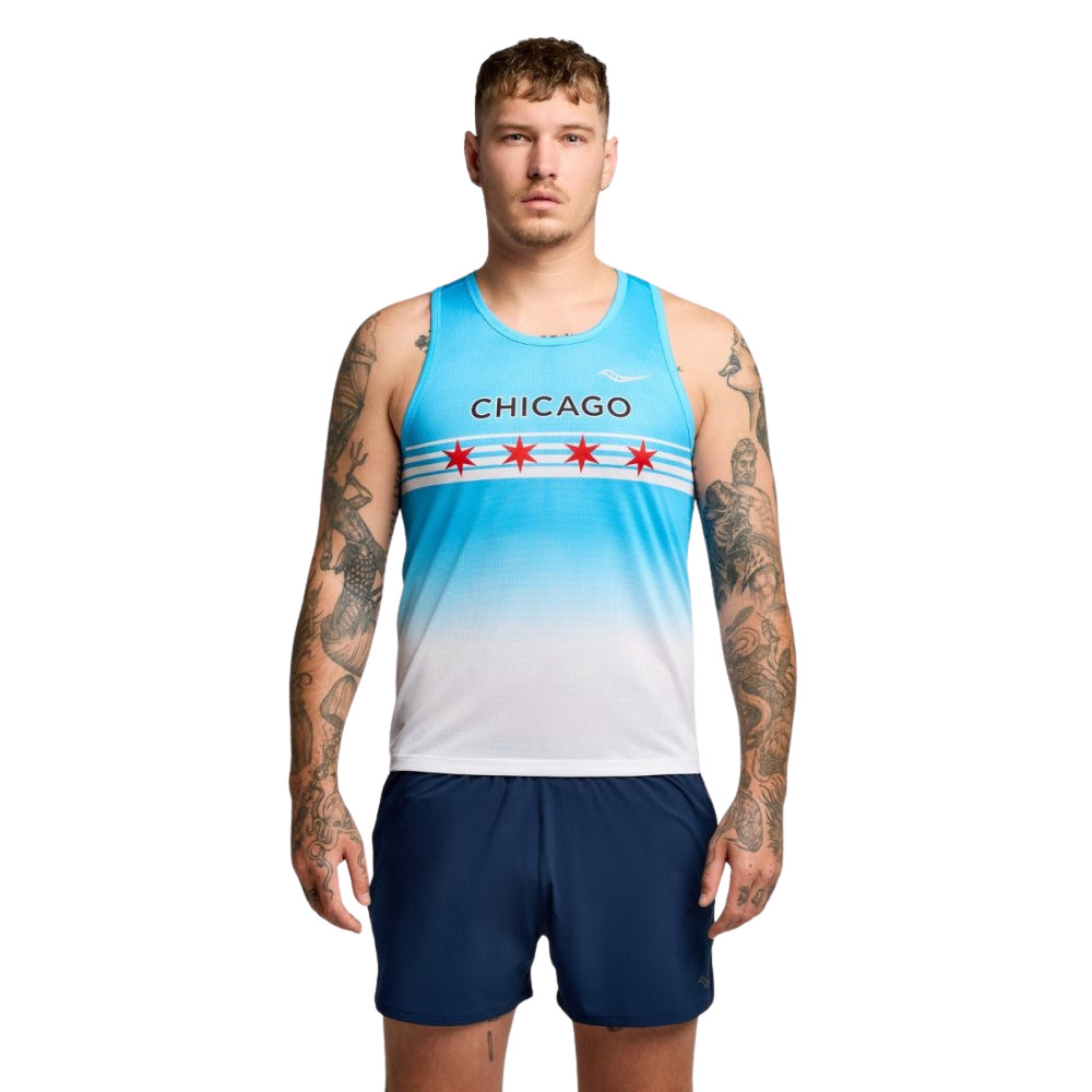 Kaos Lari Pria SAUCONY Men's Stopwatch Graphic Singlet