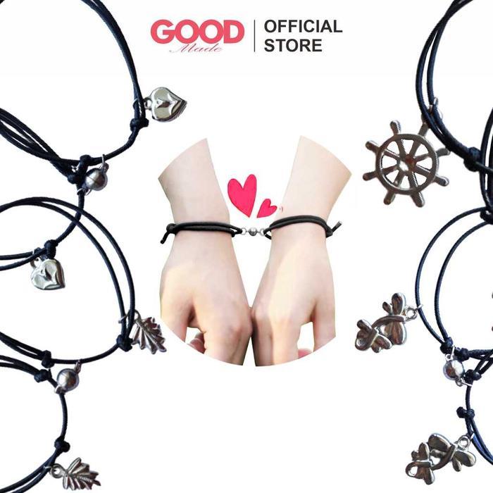 GOOD MADE - 2pcs | 1Pasang Gelang Magnet Couple Gelang Tali 1.5mm Couple Magnet Attract Persahabatan