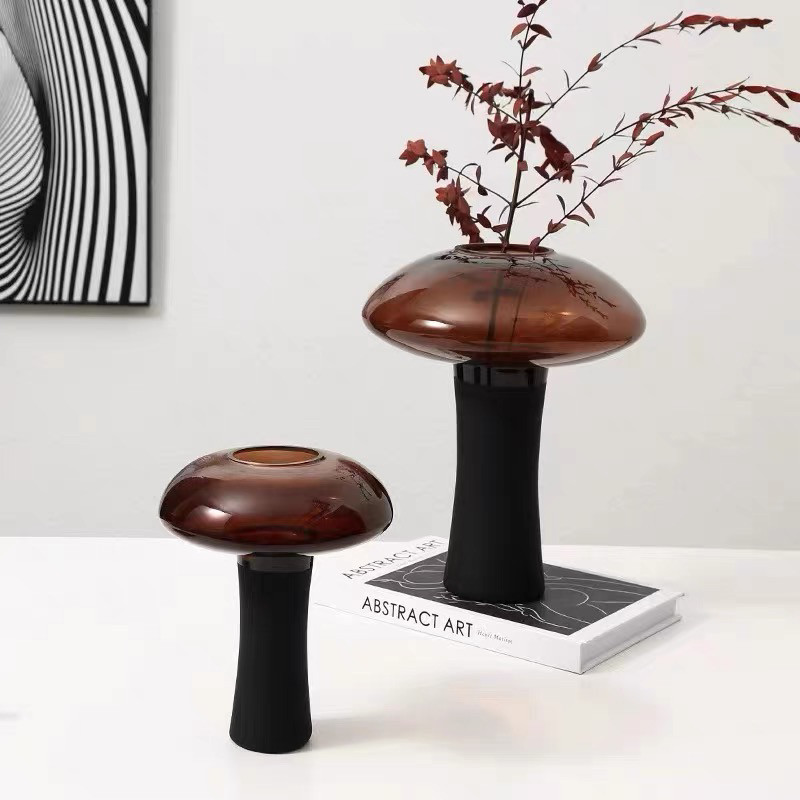 Vase Bunga Kaca Bentuk Jamur Pajangan Rumah Estetik / Portobello Glass Vase 5442