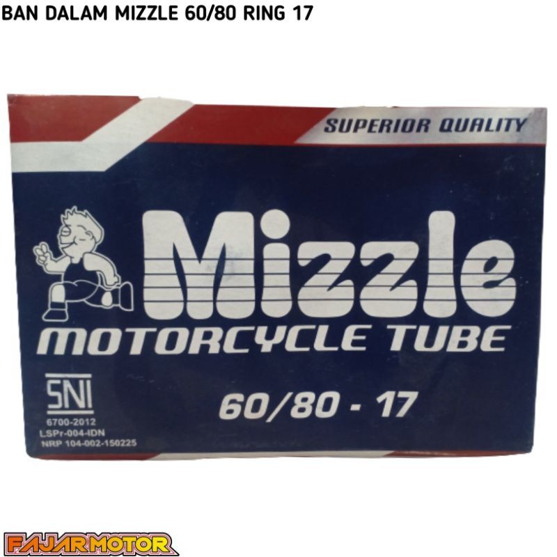 Ban Dalam MIZZLE Ukuran 60/80-17 RING 17
