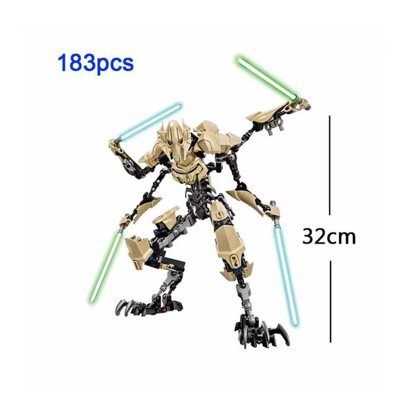 Hot 32cm Ksz714 Star Toy Anime  Action Figure Robot Grievous With Lightsaber Hilt Combat Model Build