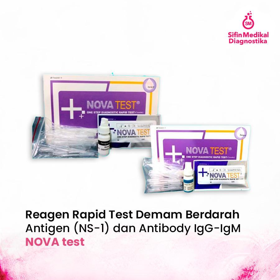 NOVA Test Rapid Test DBD – NS-1 / IgG–IgM Cassette 1 Box Isi 25 Tes Reagen Demam Berdarah Antigen da