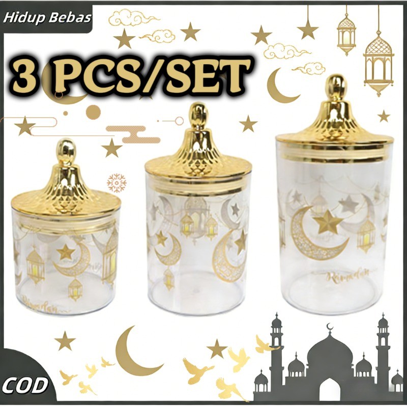 Toples Lebaran Set Wadah Tempat Penyimpanan Kue Kering Lebaran Aesthetic Kue Lebaran Set Mewah