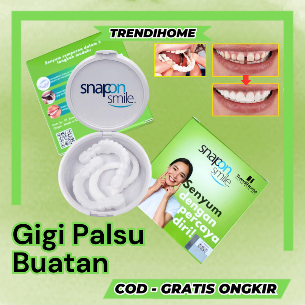 GUNCANG SPECIAL PROMO 2.2  [TrendiHome] Snap On Smile Gigi Palsu - Gigi Palsu Set Atas Bawah - Gigi 