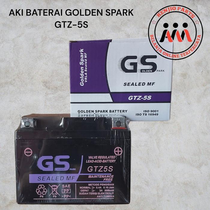 AKI BATERAI GOLDEN SPARK GTZ-5S AKI KERING MOTOR KARISMA/SUPRA X 125/SUPRA FIT NEW/REVO/BLADE/MIO/BE