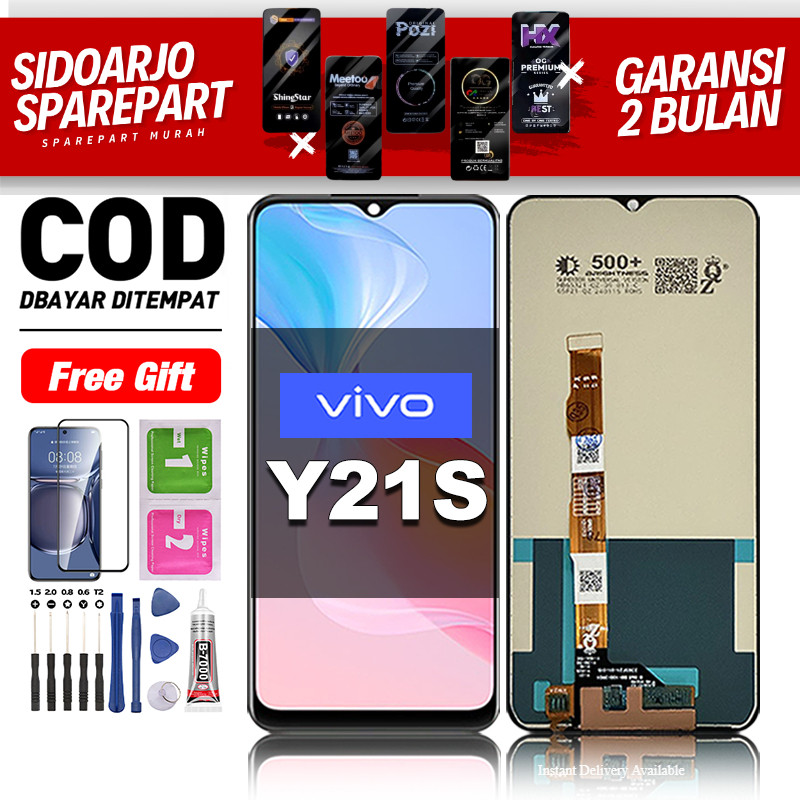 LCD VIVO Y21S Fullset hp layar Touchscreen untuk Glass Touch Screen Digitizer COD original free lem-