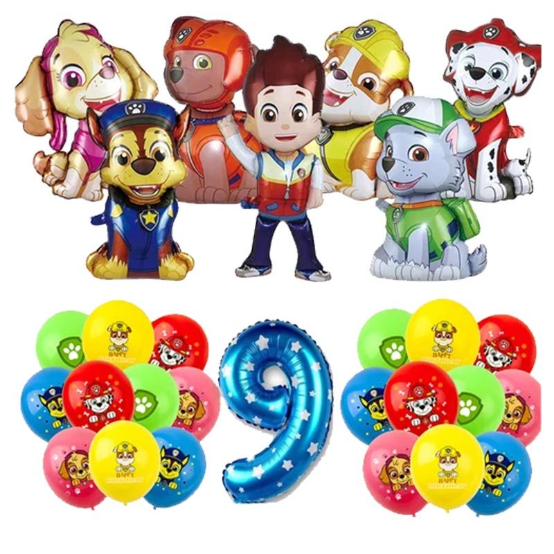 Paw Patrol Birthday Decoration Party Supplies Set Balloons Backdrop Plates Cup Cake Topper Paw Patro
