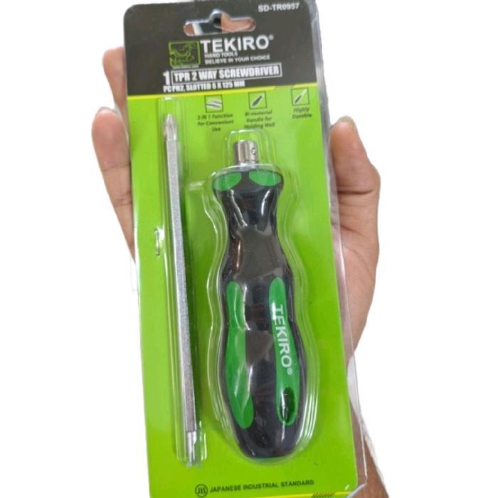 Tekiro Obeng TPR Dua Arah / Obeng TPR Bolak Balik / Two Way TPR Srewdriver