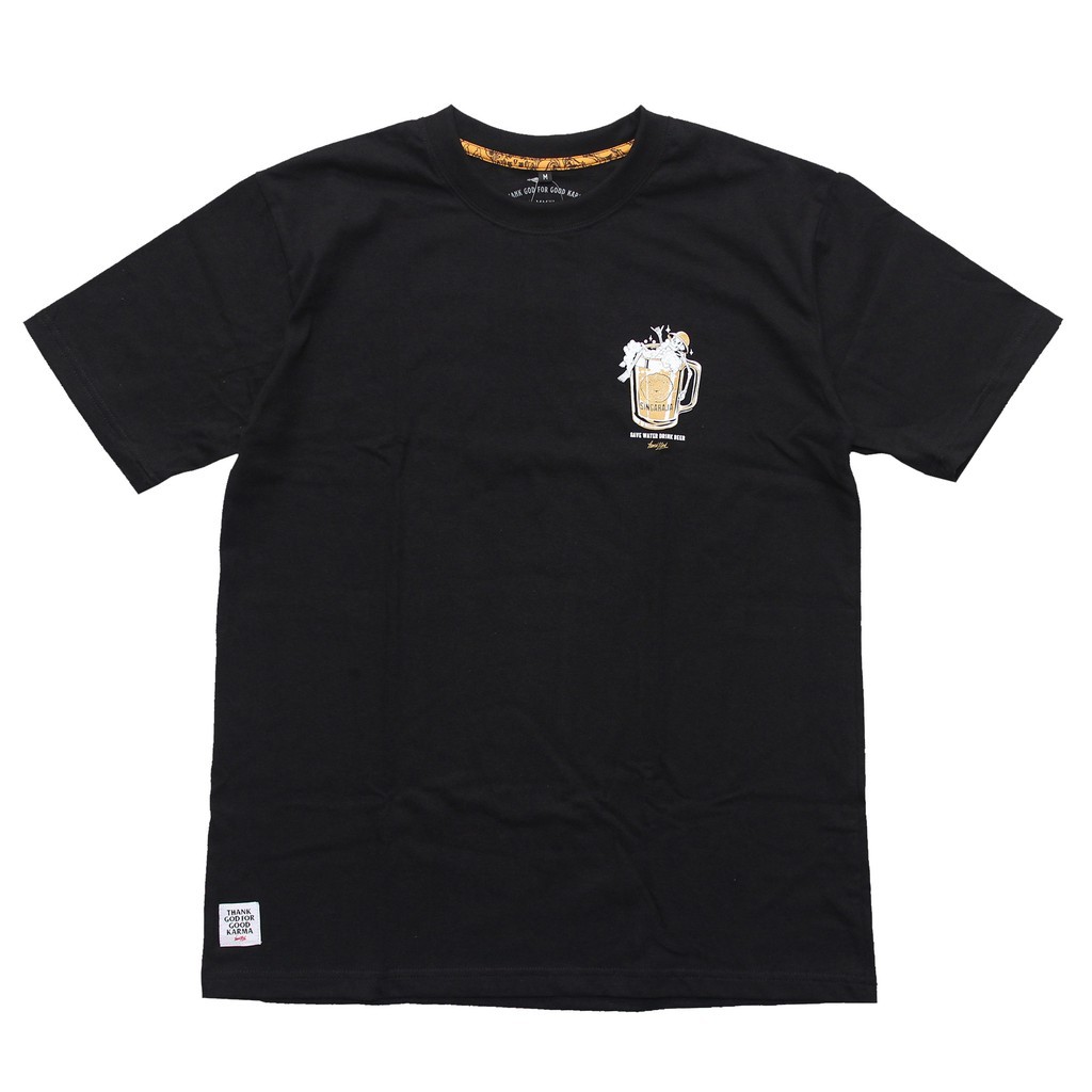 HANDMAD - TS BIR SINGARAJA Black Men T-shirt 20's Oversized Kaos Pria dan Wanita
