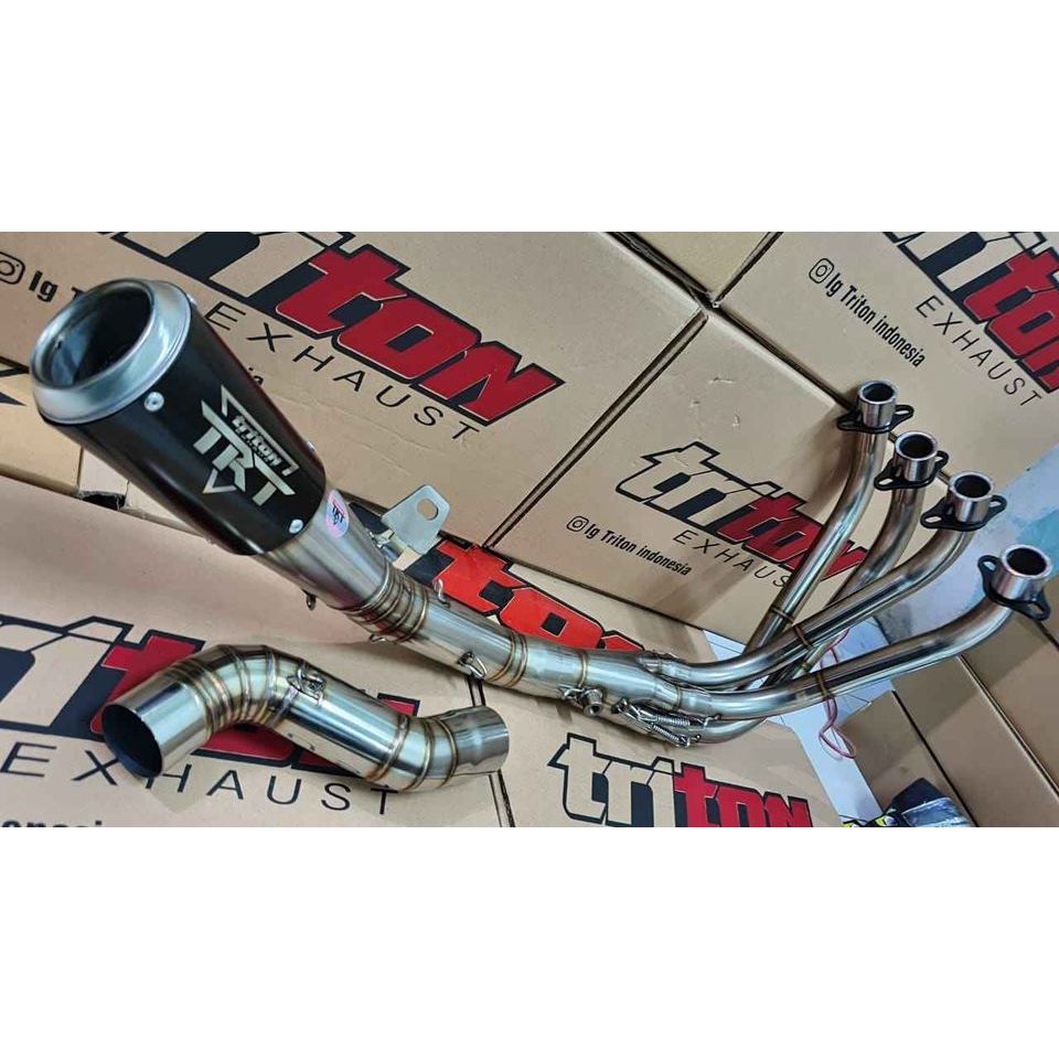 Knalpot Zx25r Knalpot Racing zx25r Fullsystem , Triton Original 2 Multifungsi Samping & Underbelly