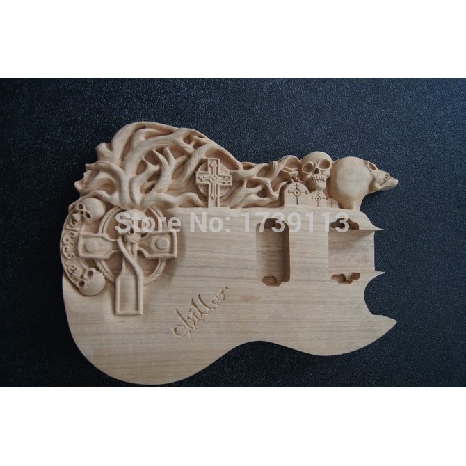 body gitar ukir kayu mahoni super bahan MENTAHAN TNP KLENGKAPAN fnx014 murah nih