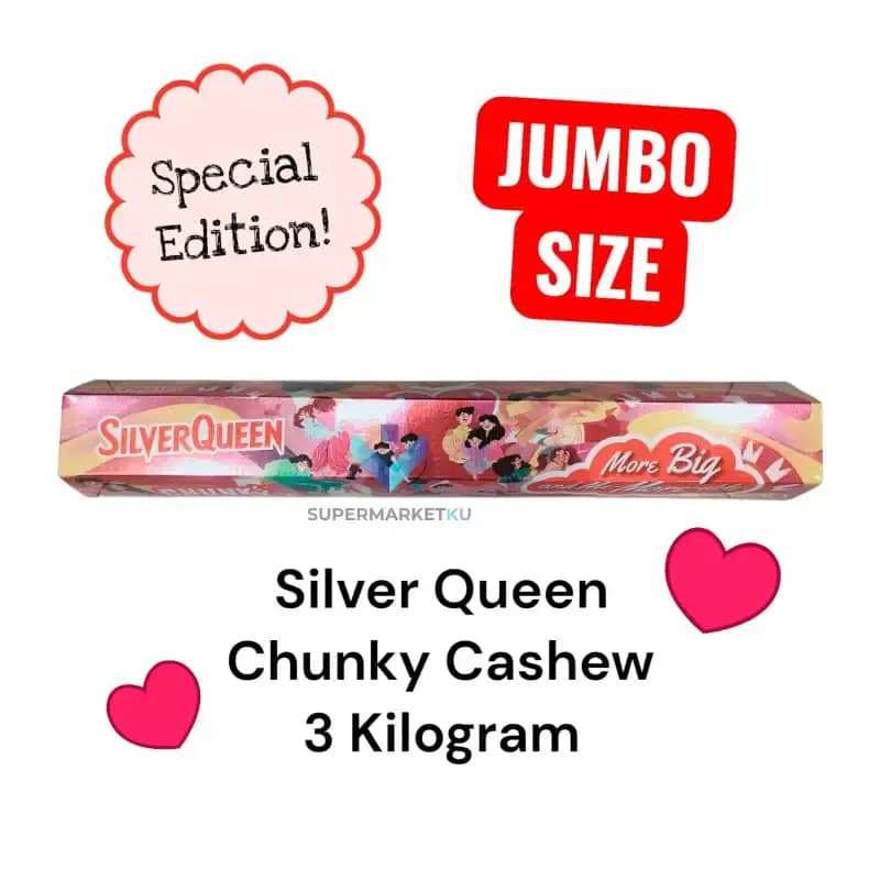 Silver Queen Chunky Cashew 3 Kg | Cokelat Edisi Spesial Valentine Jumbo Big Size