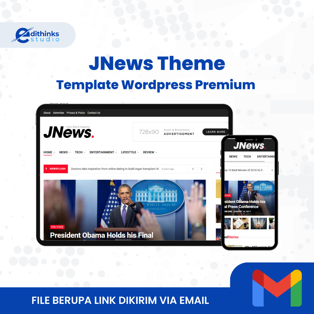 JNews Theme Lisensi Original Lifetime | Template Wordpress