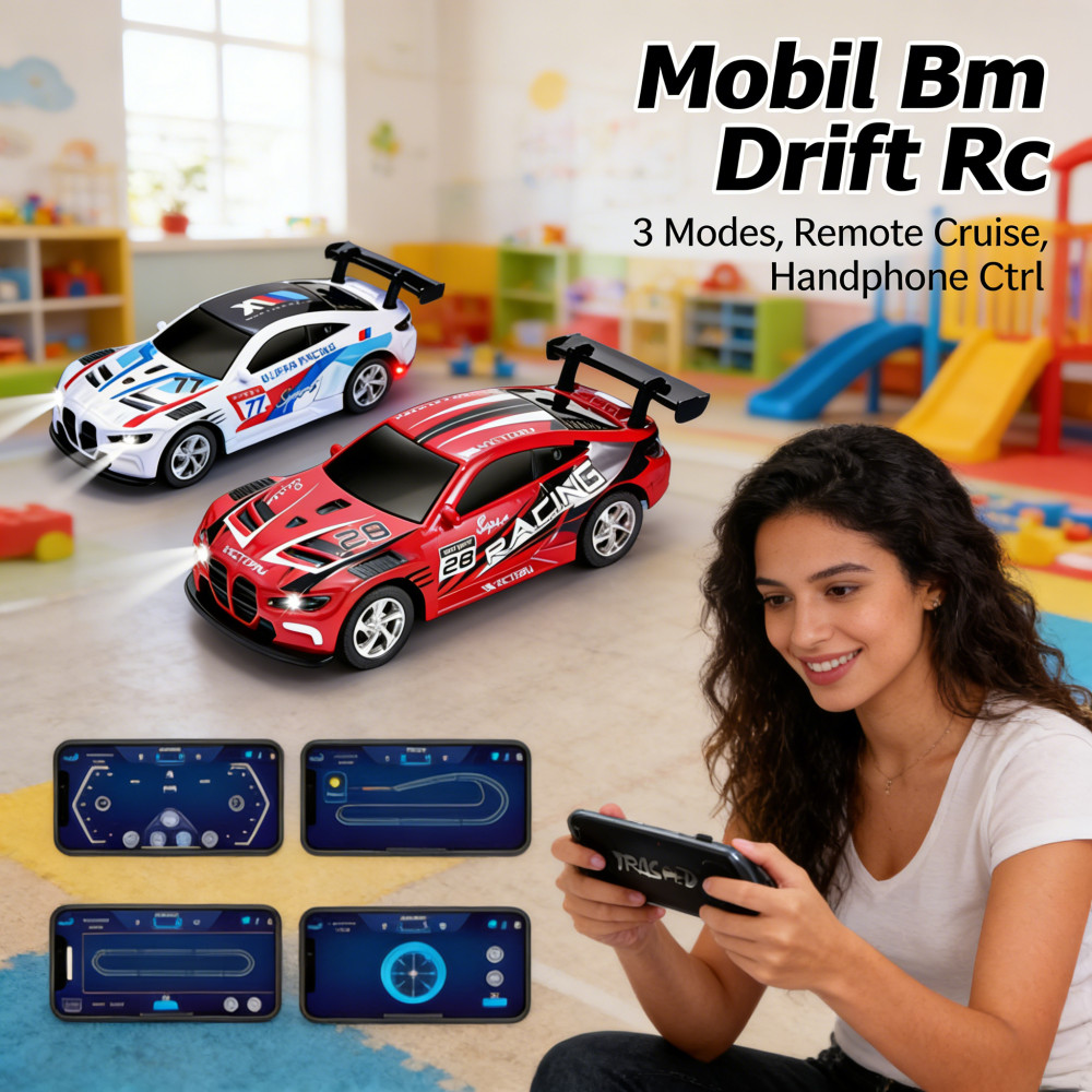 mobil 2.4G mini 1:64 drift control, handphone 3 gear cruise ulang tahun hadiah anak mobil