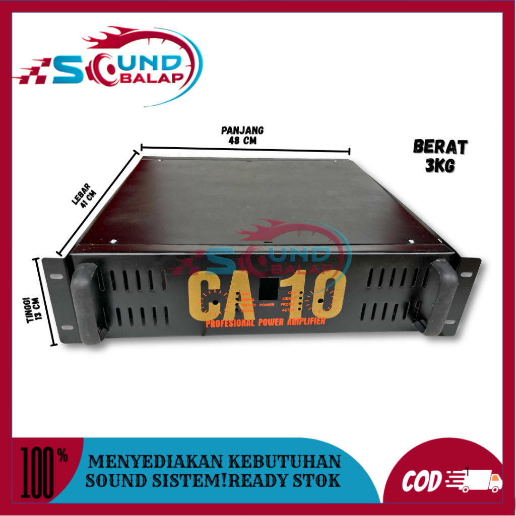 Box Power Amplifier CA10 2U Tebal Gold 44cm