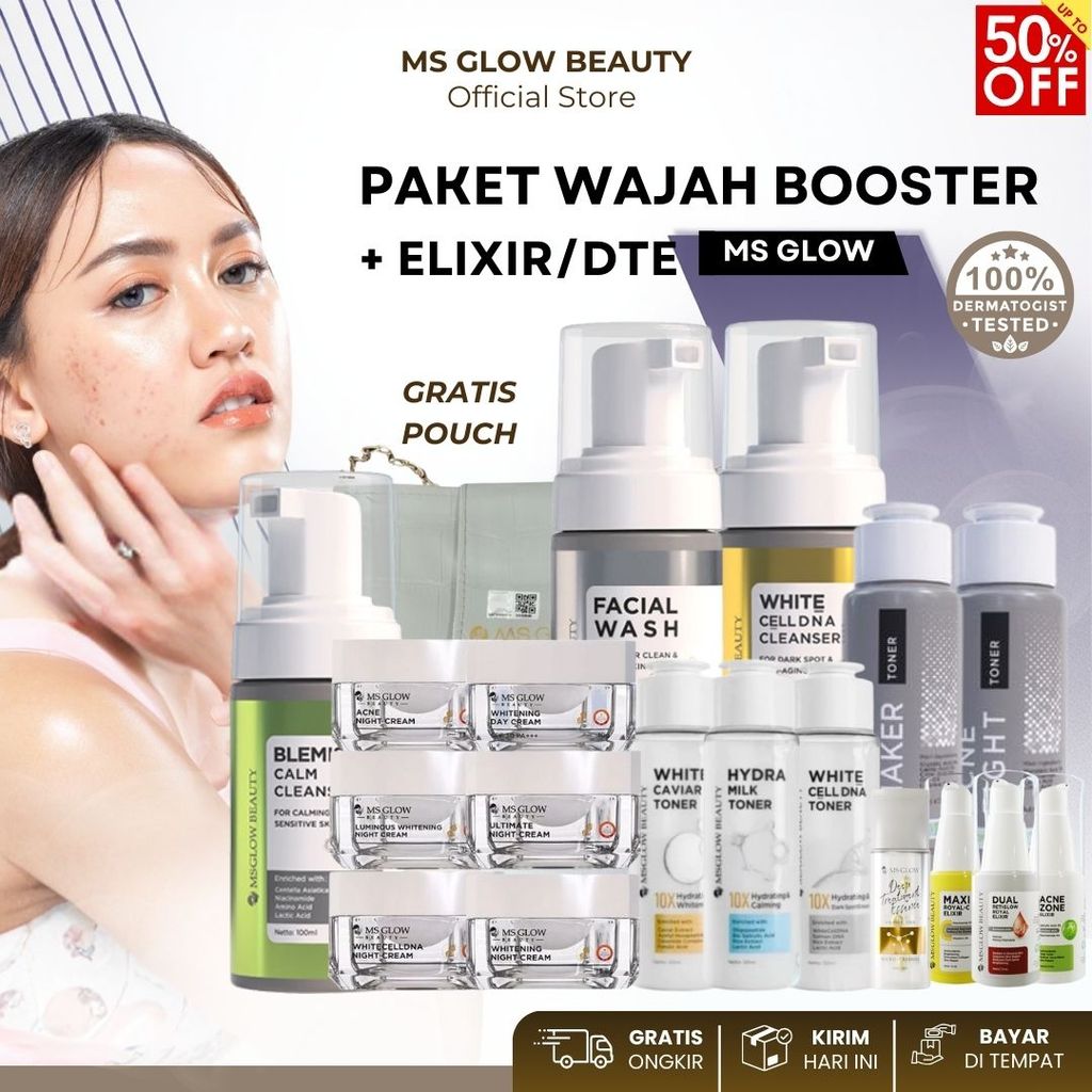 MS GLOW BEAUTY Skincare 1 Set Lengkap Paket Wajah Msglow Original Official Store