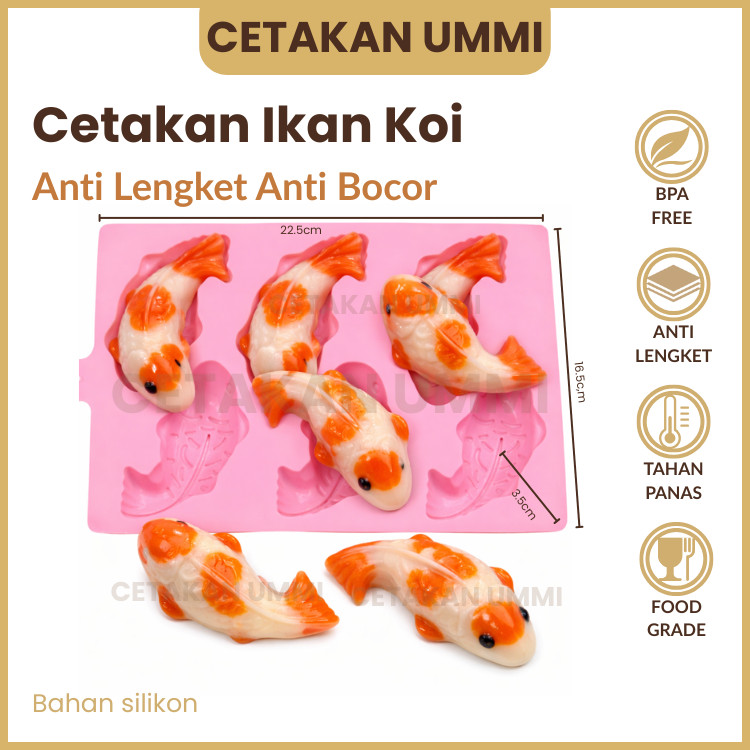 CU - Cetakan Puding Ikan Koi Imlek Sincia Bahan Silikon Anti Lengket