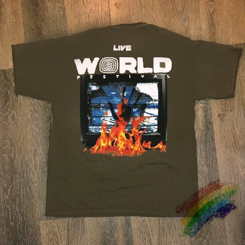 . 3D Printing Travis Scott Cactus Jack Flaming TV T shirt Men Women 1:1 High-Quality T-shirt Astrowo