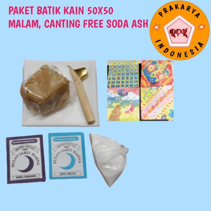 Alat batik canting, kain mori, pewarna batik